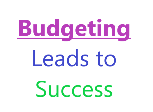 budgeting leads to success