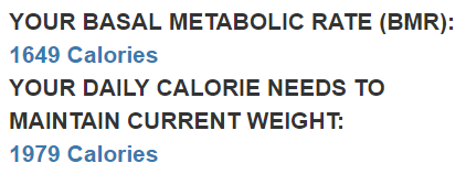 Get fit: Calorie calculator results 150 lbs