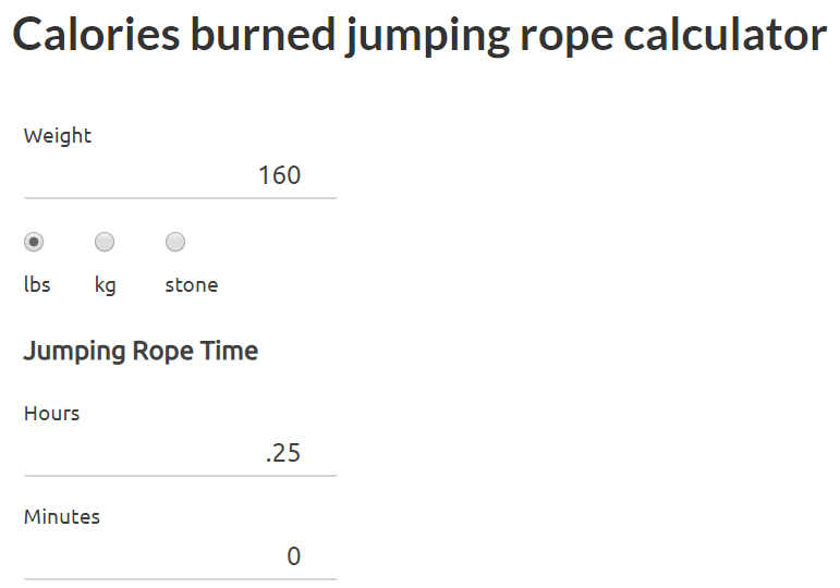 Get Fit: Jump rope calorie calculator