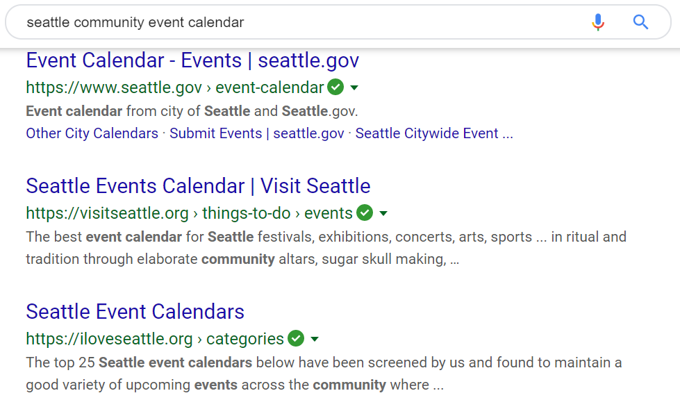 Seattle community events calendars