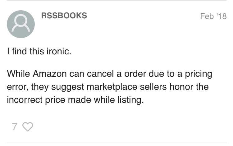 Amazon price mistake commentary