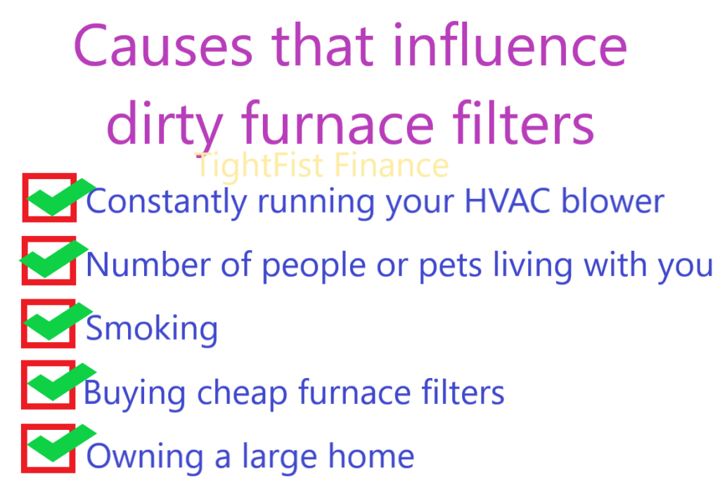 Causes of dirty air filters