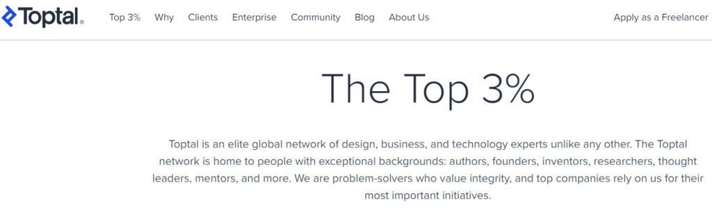 Toptal - top freelancer website