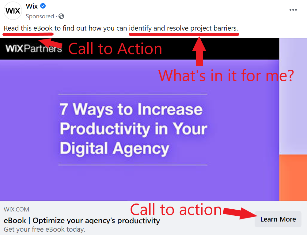 Call to action example