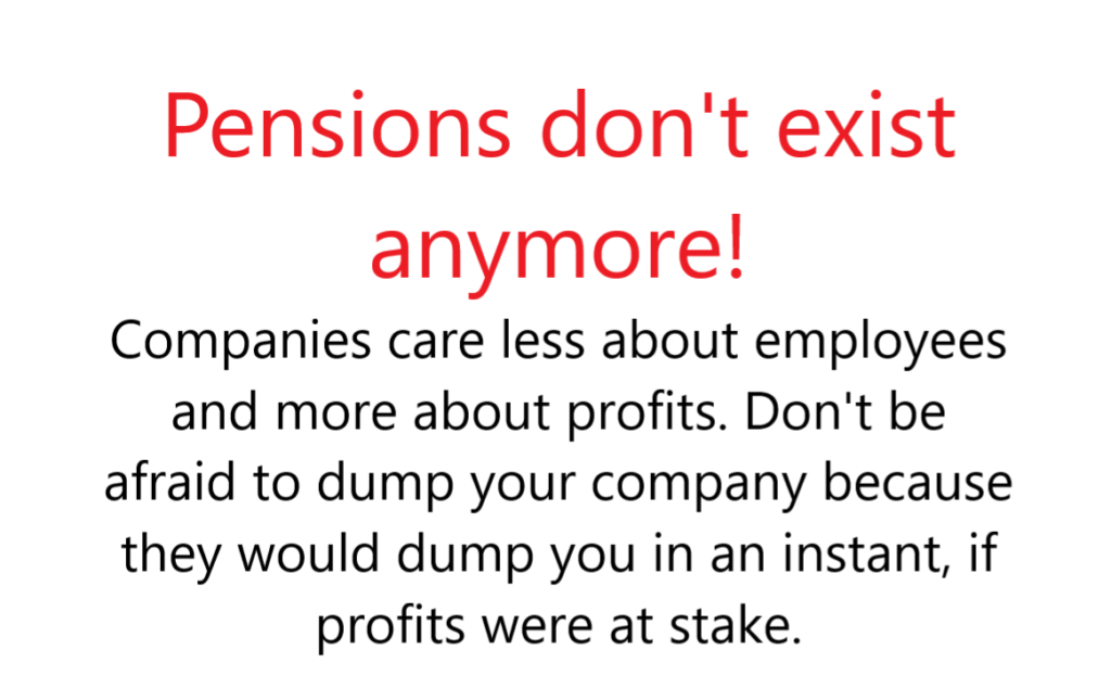 Pensions don't exist