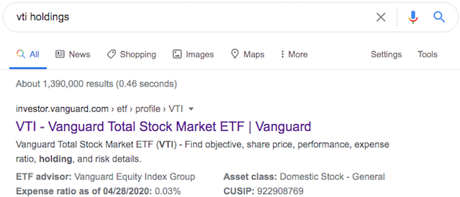 VTI holdings google search