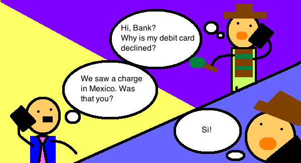 Debit card declined traveling
